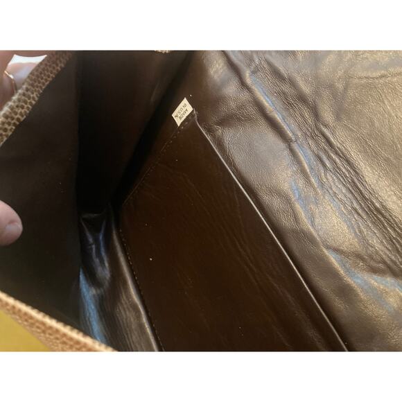Carlos Falchi Vintage Fabulous Large Brown Skins Leather & Snakeskin Clutch - Picture 6 of 8